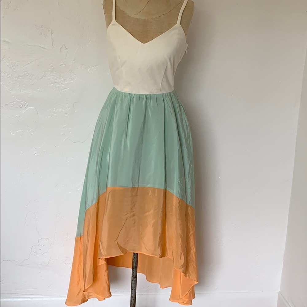 Anthropologie high low 100% silk skirt dress